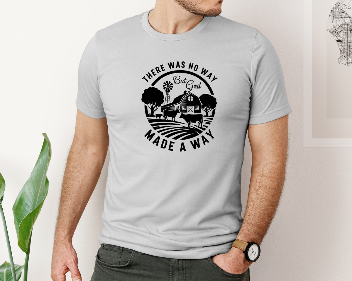 brand:Bella Canvas|color:Sports Grey / Athletic Heather|But God Western Cow Christian Graphic T-Shirt