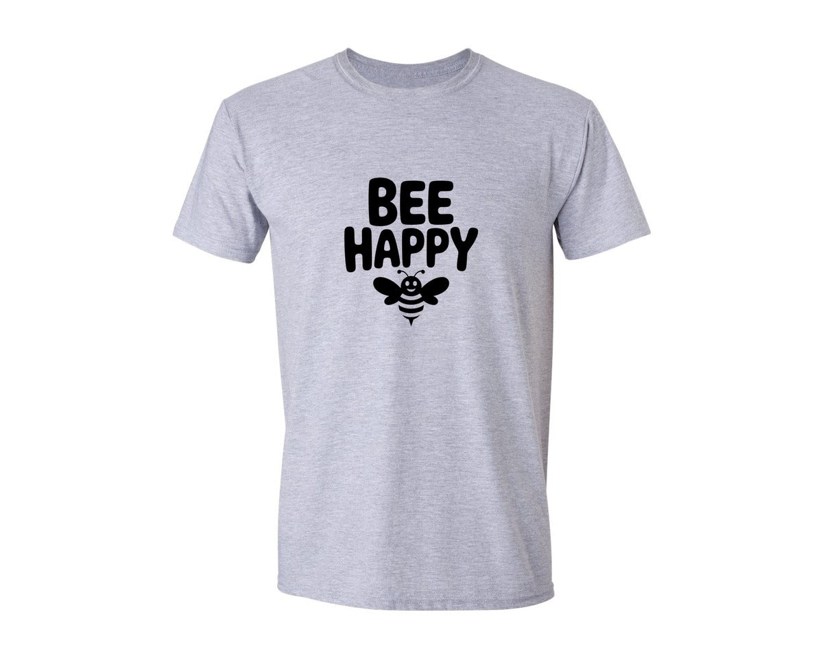 brand:Generic|color:Sports Grey / Athletic Heather|Bee Happy Ai Graphic T-Shirt
