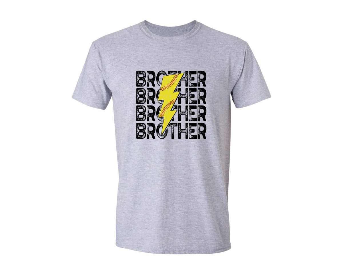brand:Generic|color:Sports Grey / Athletic Heather|Softball Brother T Ball Distressed Graphic T-Shirt