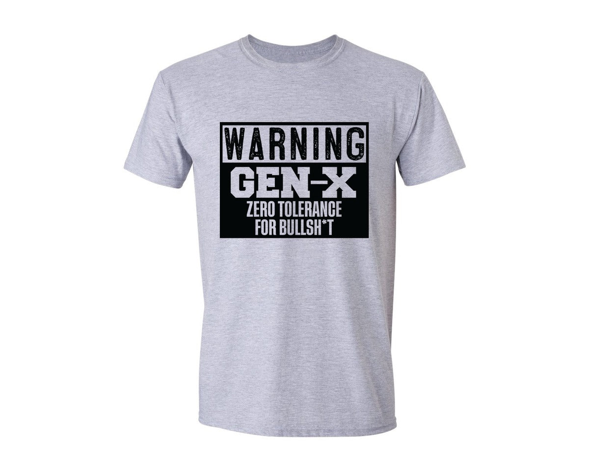 brand:Generic|color:Sports Grey / Athletic Heather|Warning Gen X Funny Generation Graphic T-Shirt
