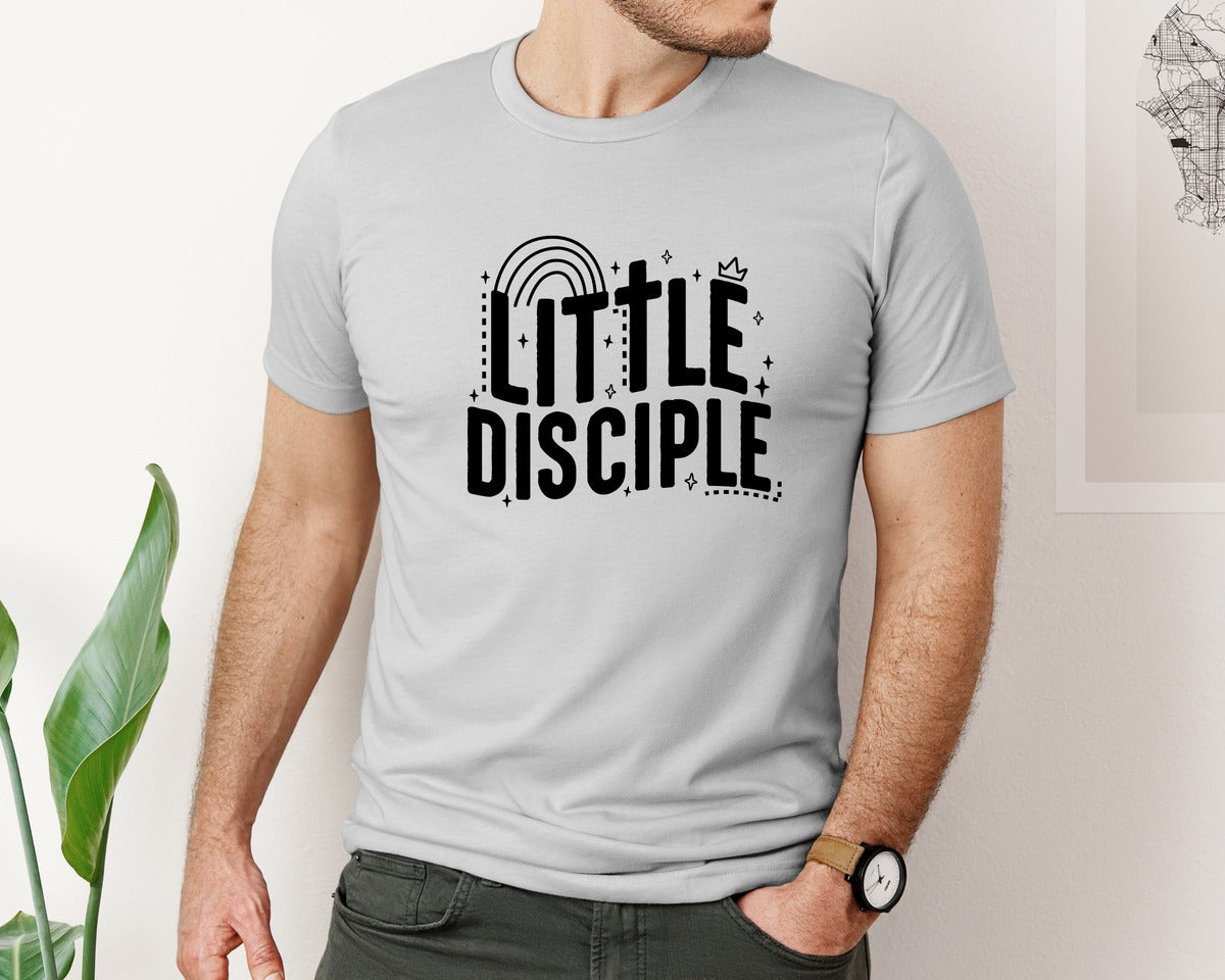 brand:Bella Canvas|color:Sports Grey / Athletic Heather|Retro Little Disciple Tshirt Kids Graphic T-Shirt