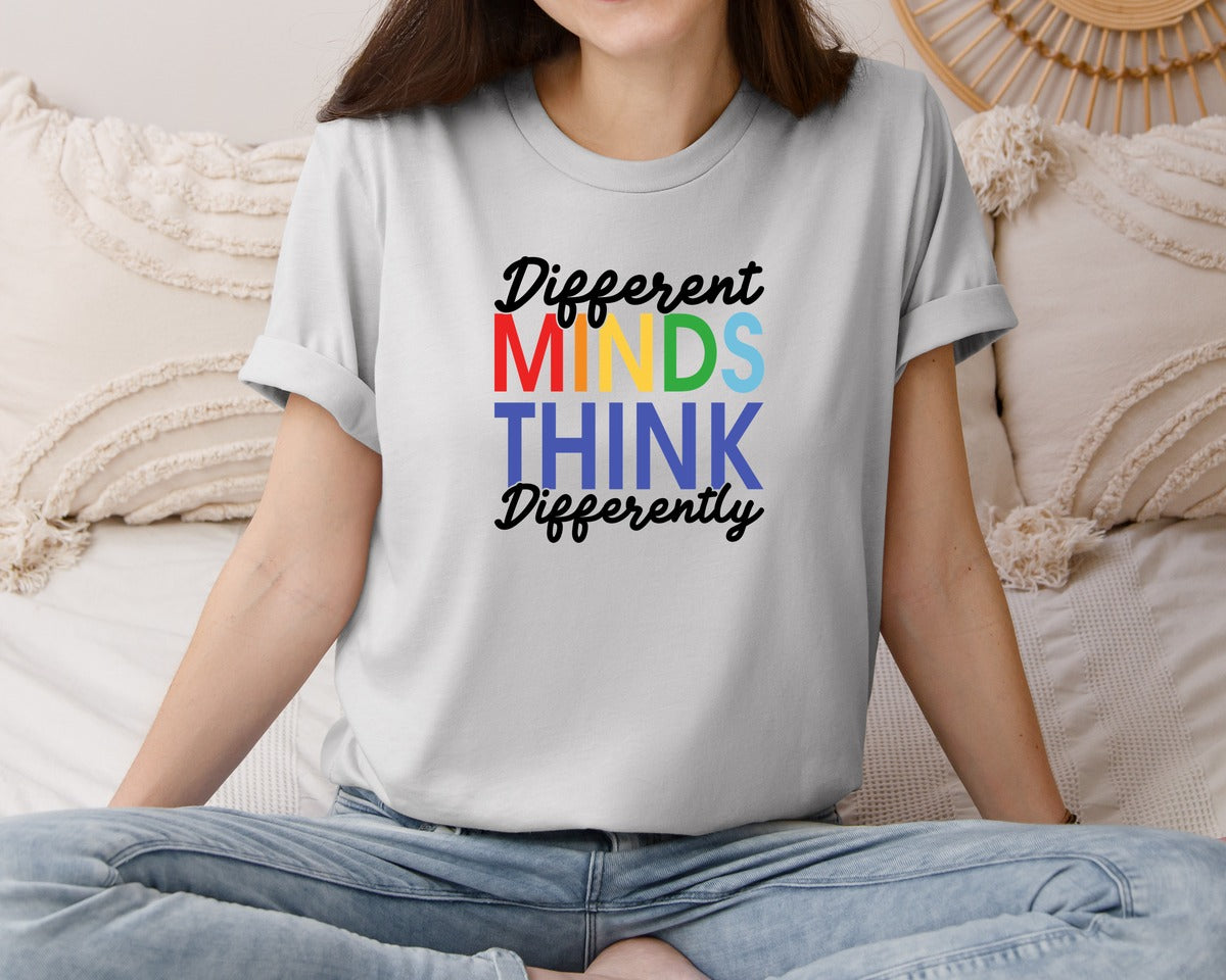 brand:Bella Canvas|color:Sports Grey / Athletic Heather|Different Minds Autism T Shirt Graphic T-Shirt