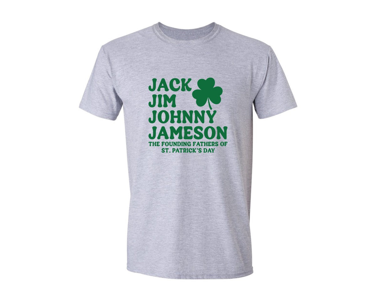 brand:Generic|color:Sports Grey / Athletic Heather|Jack Jim Johnny Jameson St Patricks Graphic T-Shirt