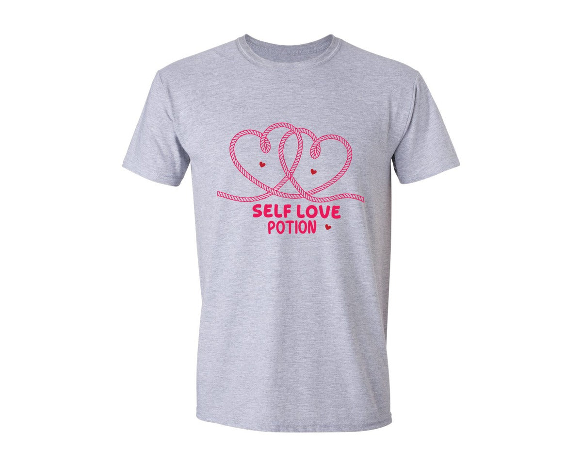 brand:Generic|color:Sports Grey / Athletic Heather|Self Love Potion Cute Valentine Self Car Graphic T-Shirt