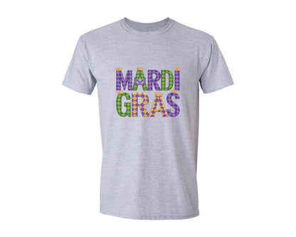 brand:Generic|color:Sports Grey / Athletic Heather|Mardi Gras Festive Des Graphic T-Shirt