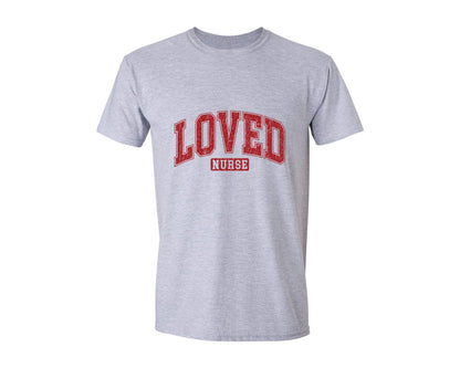 brand:Generic|color:Sports Grey / Athletic Heather|Valentine Nurse Loved Nurse Gift Graphic T-Shirt