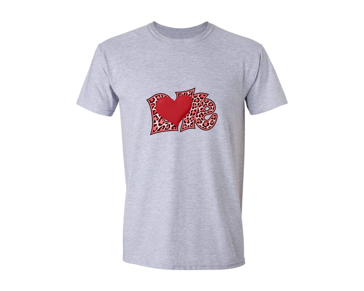 brand:Generic|color:Sports Grey / Athletic Heather|Love Applique Embroidery Design Graphic T-Shirt