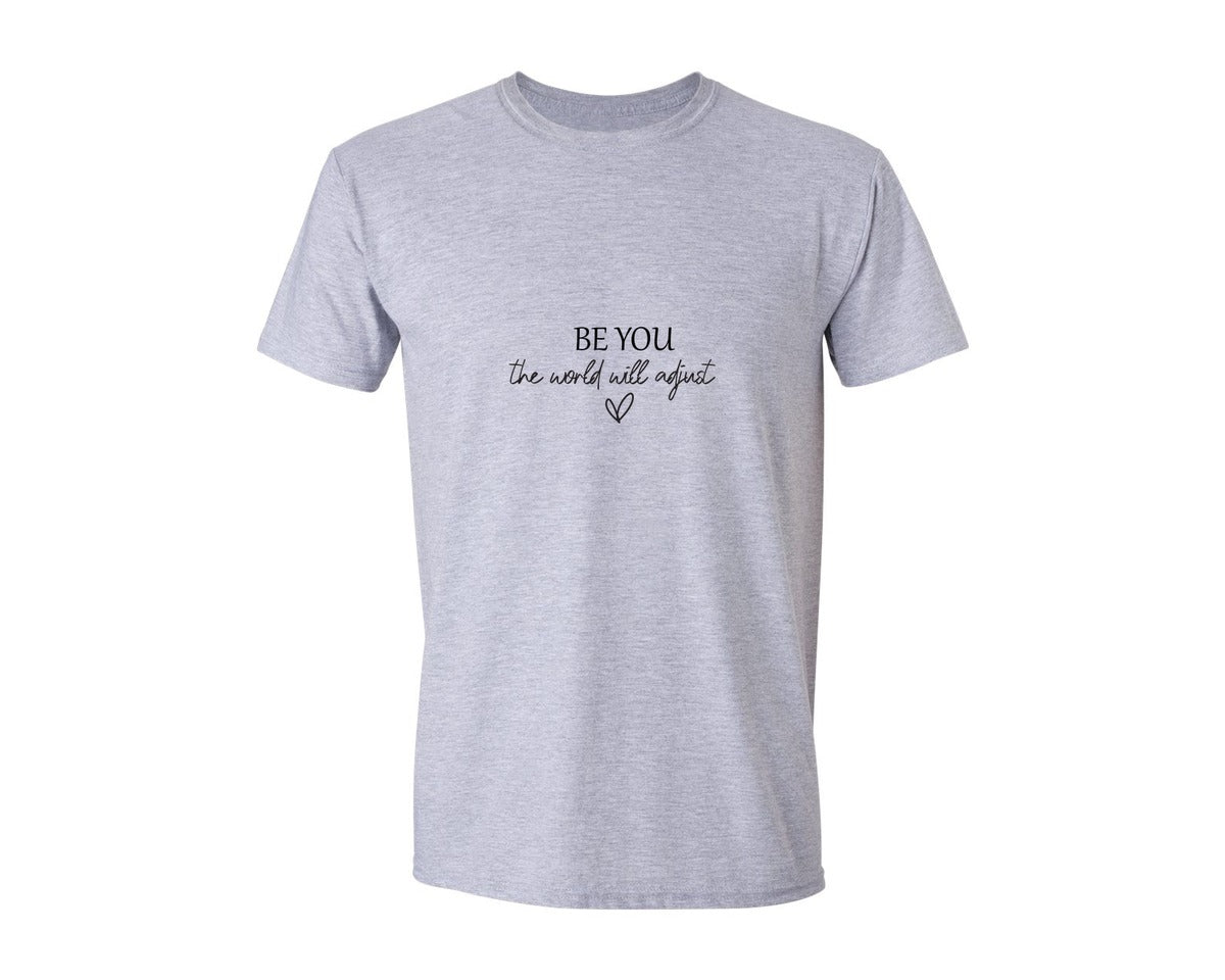 brand:Generic|color:Sports Grey / Athletic Heather|Be You The World Will Adjust Inspir Graphic T-Shirt