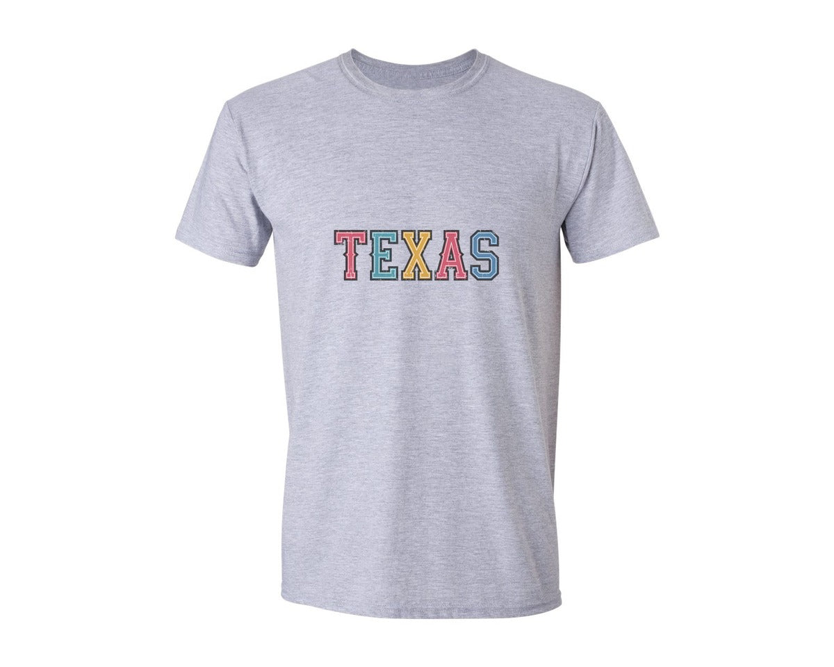 brand:Generic|color:Sports Grey / Athletic Heather|Retro Vintage Texas Graphic T-Shirt