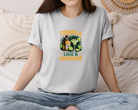 Tequila Lime And Sunshine Summer Graphic T-Shirt