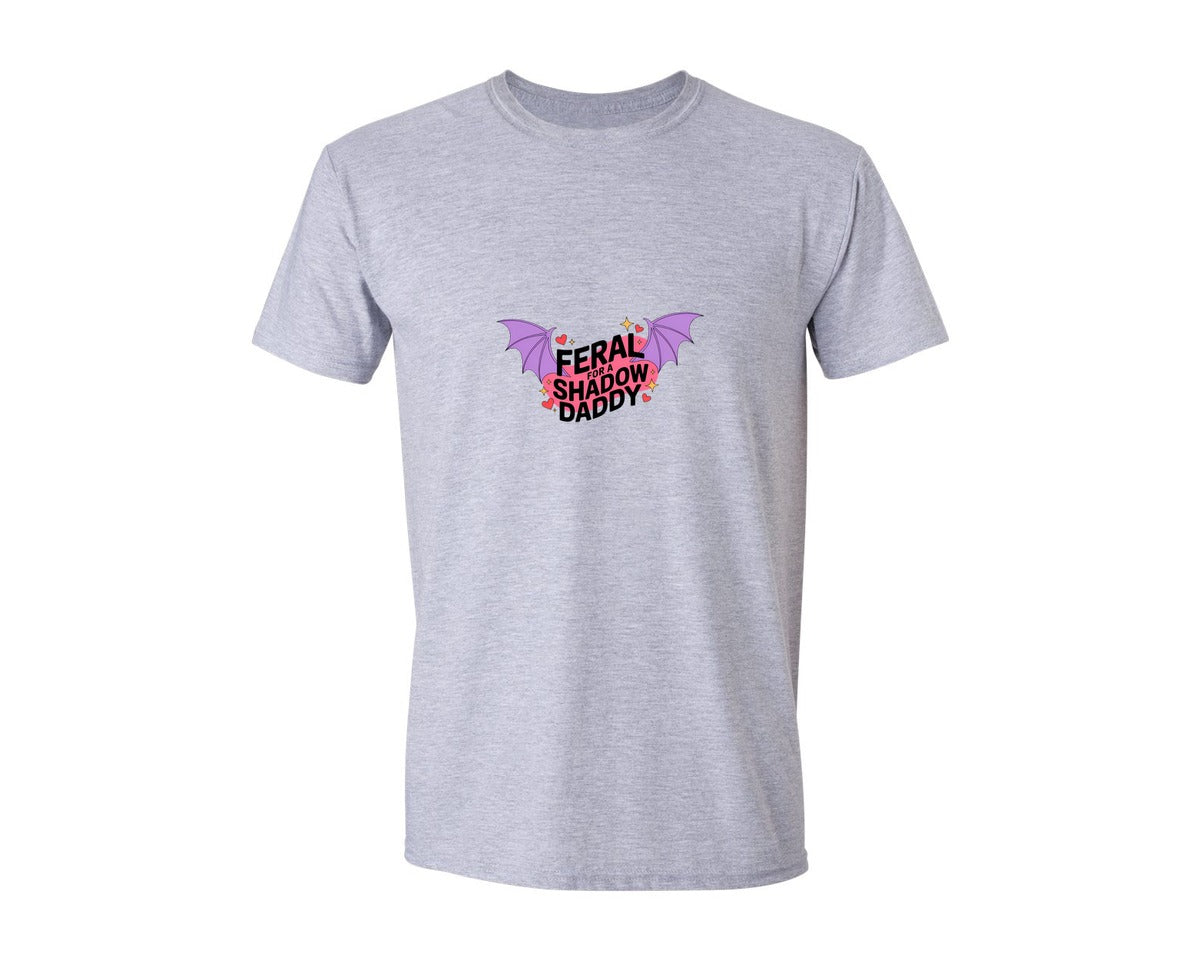 brand:Generic|color:Sports Grey / Athletic Heather|Feral Shadow Daddy Cute Fantasy Graphic T-Shirt