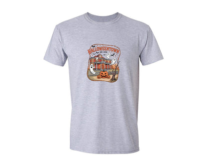 brand:Generic|color:Sports Grey / Athletic Heather|Halloweentown Ghost House Graphic T-Shirt