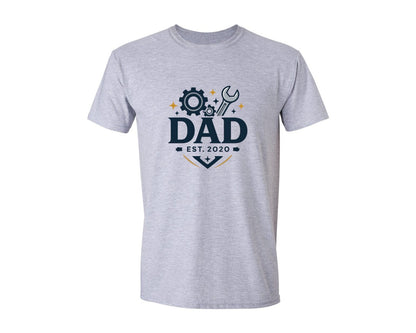brand:Generic|color:Sports Grey / Athletic Heather|Dad Established Fathers Day Tshirt Graphic T-Shirt