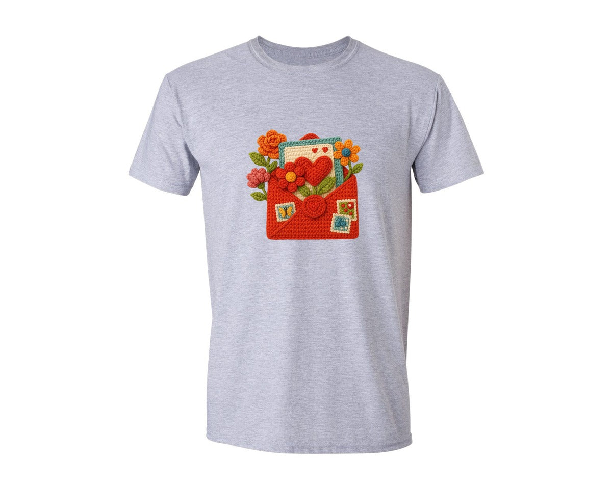 brand:Generic|color:Sports Grey / Athletic Heather|Crochet Valentines Day 5 Graphic T-Shirt