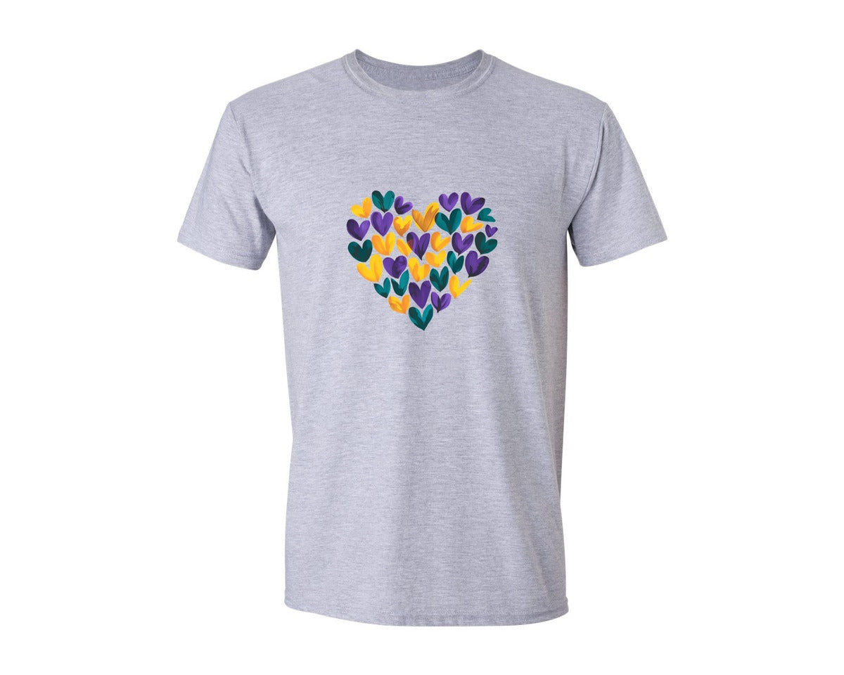 brand:Generic|color:Sports Grey / Athletic Heather|Mardi Gras Love Mardi Gras 3 Graphic T-Shirt