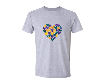 brand:Generic|color:Sports Grey / Athletic Heather|Mardi Gras Love Mardi Gras 3 Graphic T-Shirt