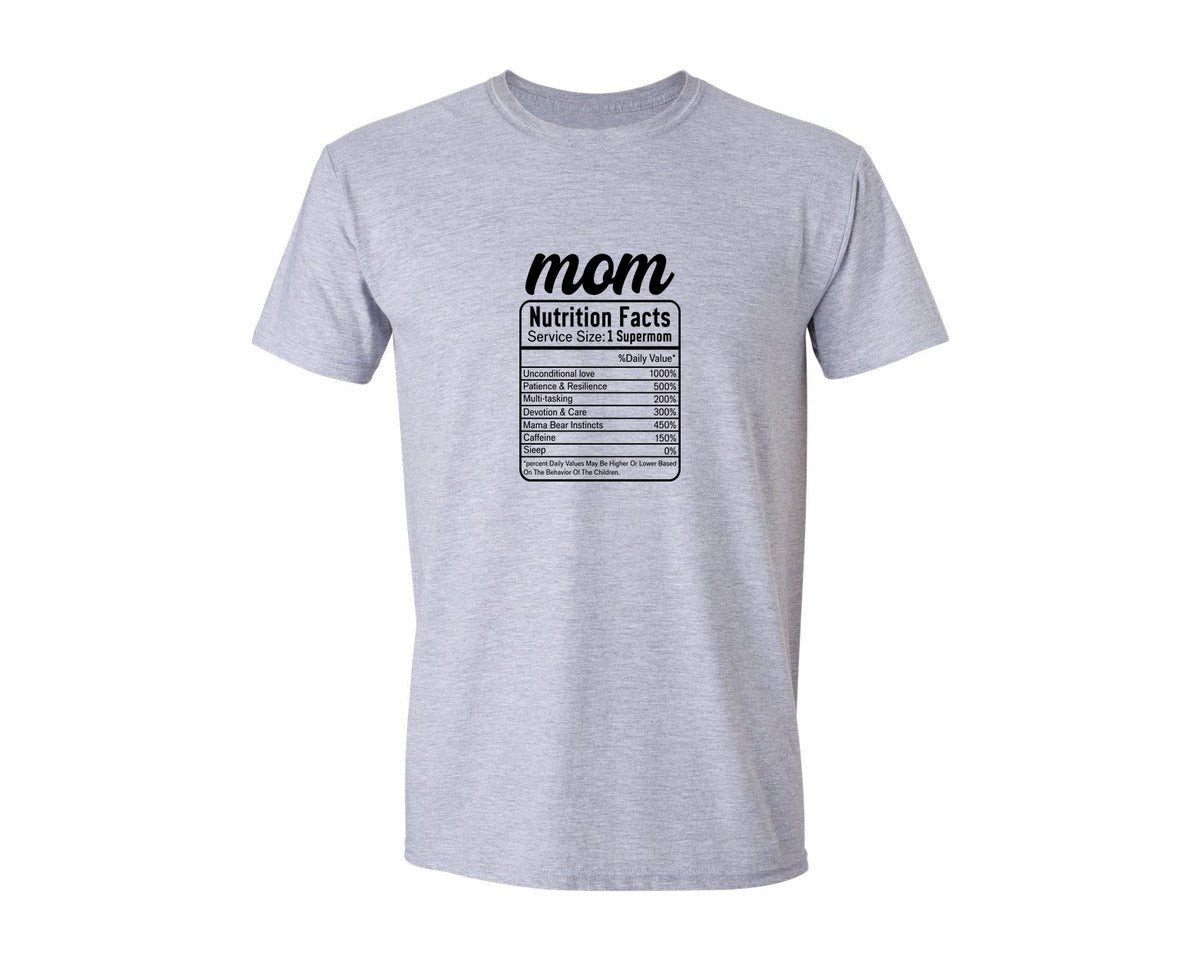 brand:Generic|color:Sports Grey / Athletic Heather|Mom Nutrition Facts Mothers Day 2 Graphic T-Shirt