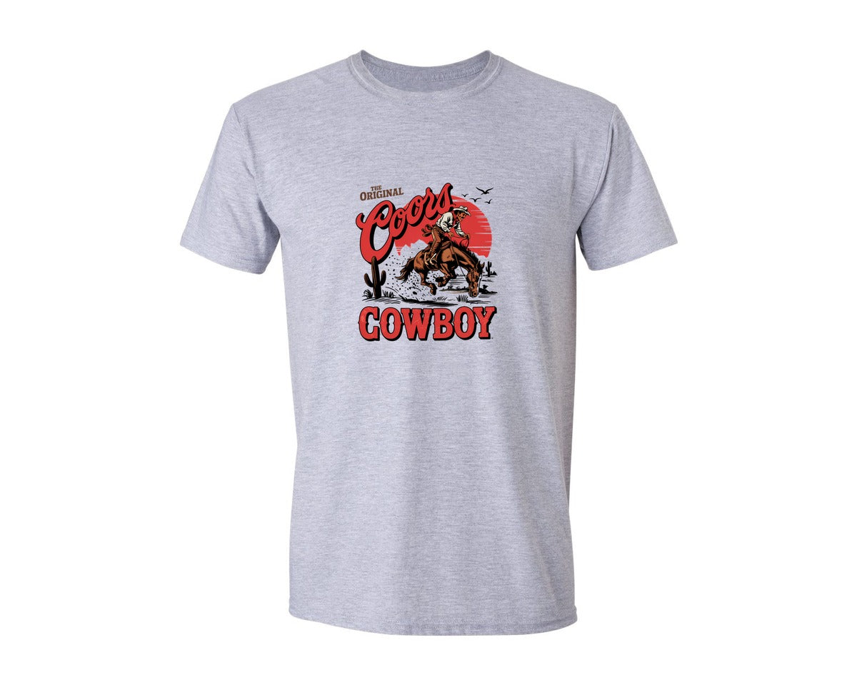 brand:Generic|color:Sports Grey / Athletic Heather|The Original Coors Cowboy Western Graphic T-Shirt