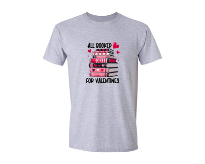 brand:Generic|color:Sports Grey / Athletic Heather|All Booked For Valentines Day Teachers Graphic T-Shirt