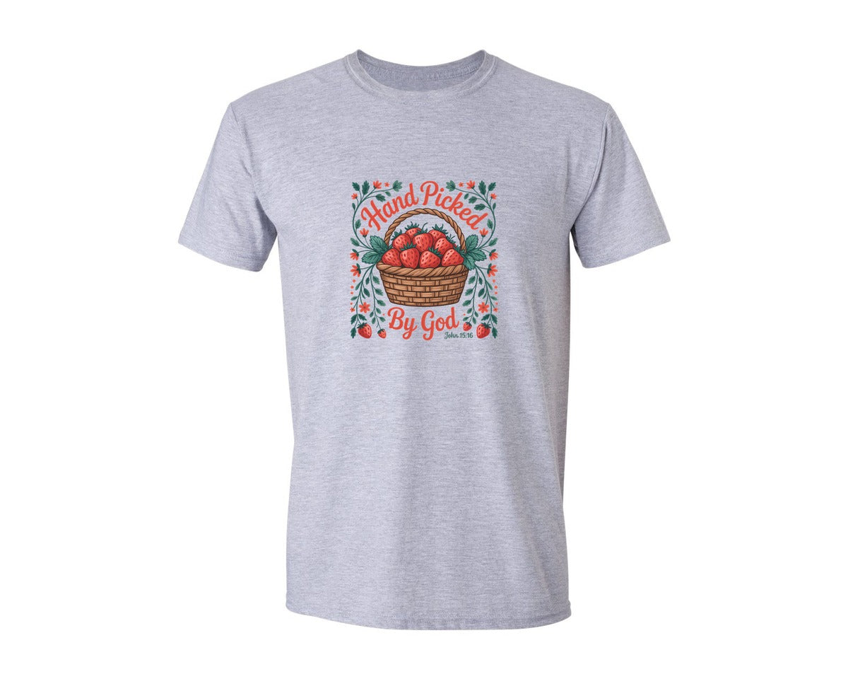 brand:Generic|color:Sports Grey / Athletic Heather|Hand Picked By God Design 2 Graphic T-Shirt