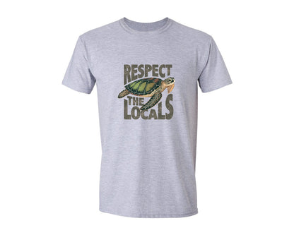 brand:Generic|color:Sports Grey / Athletic Heather|Respect The Locals Sea Turtle Graphic T-Shirt