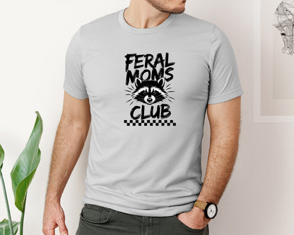 brand:Bella Canvas|color:Sports Grey / Athletic Heather|Feral Moms Club Mom Life Raccoon Graphic T-Shirt