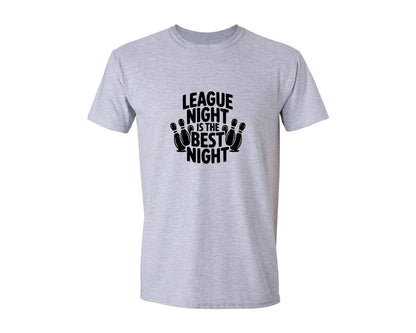brand:Generic|color:Sports Grey / Athletic Heather|League Night Is The Best Night Bowling Graphic T-Shirt