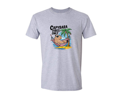 brand:Generic|color:Sports Grey / Athletic Heather|Capybara Vibes Only Summer T Shirt Print Graphic T-Shirt