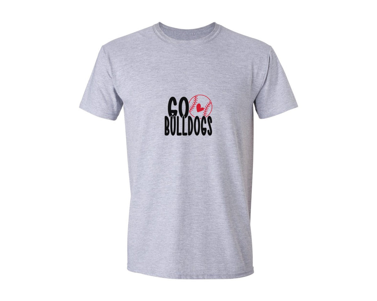 brand:Generic|color:Sports Grey / Athletic Heather|Baseball Mom Bulldoge Baseball 2 Graphic T-Shirt