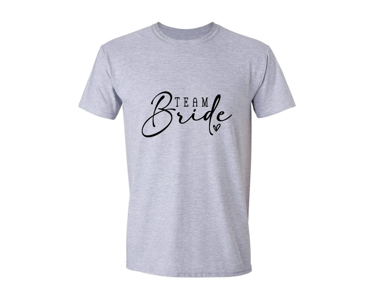 brand:Generic|color:Sports Grey / Athletic Heather|Team Bride Bridal Party Graphic T-Shirt