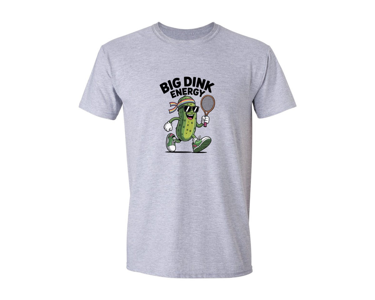brand:Generic|color:Sports Grey / Athletic Heather|Big Dink Energy Pickleball Dtf Graphic T-Shirt