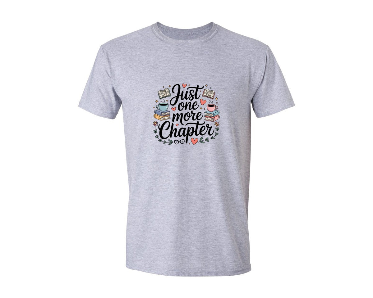 brand:Generic|color:Sports Grey / Athletic Heather|Ust One More Chapter Bookish Graphic T-Shirt