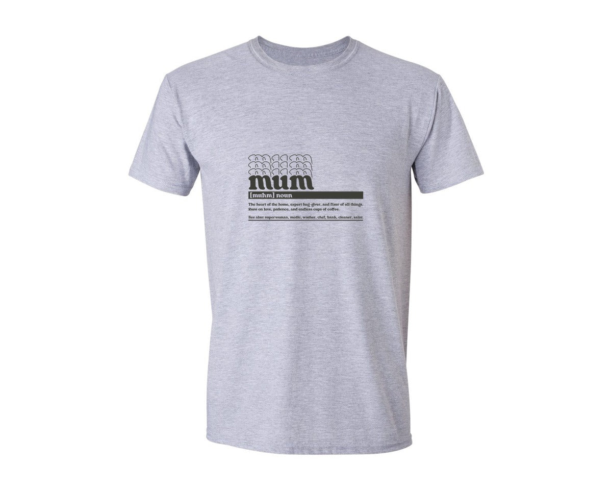 brand:Generic|color:Sports Grey / Athletic Heather|Mother Mum Funny Definition Graphic T-Shirt