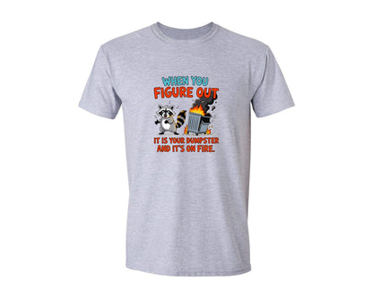 brand:Generic|color:Sports Grey / Athletic Heather|Retro Raccoon Funny Shirt Design Graphic T-Shirt