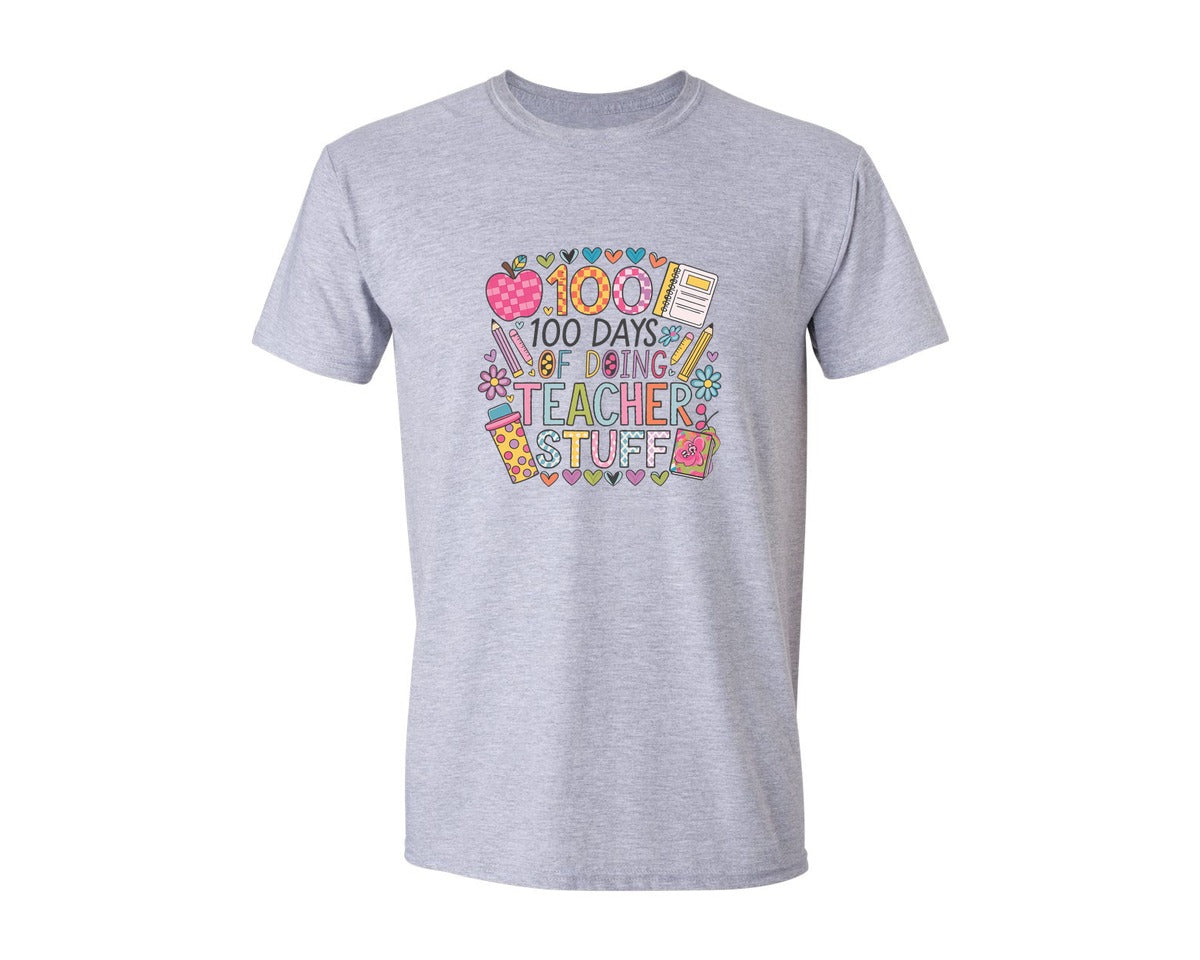 brand:Generic|color:Sports Grey / Athletic Heather|100 Days Of School 57 Graphic T-Shirt