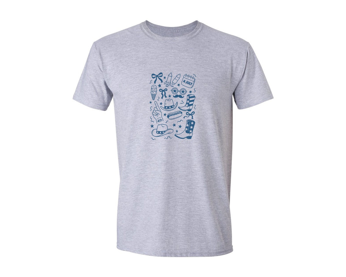 brand:Generic|color:Sports Grey / Athletic Heather|4Th Of July 4Th Of July Graphic T-Shirt