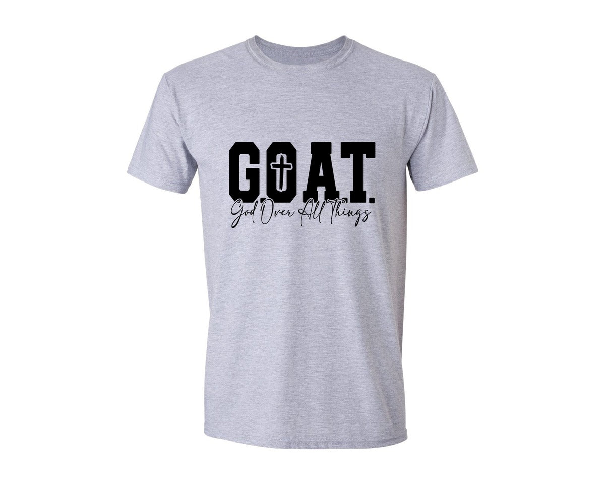 brand:Generic|color:Sports Grey / Athletic Heather|G O A T God Over All Things 4 Graphic T-Shirt