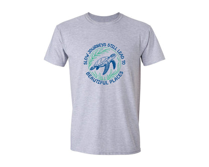 brand:Generic|color:Sports Grey / Athletic Heather|Slow Journeys Still Lead To Beautiful Graphic T-Shirt
