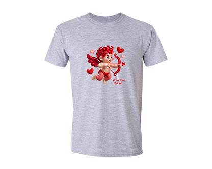 brand:Generic|color:Sports Grey / Athletic Heather|Crochet Valentine Cupid Flying Shirt Graphic T-Shirt