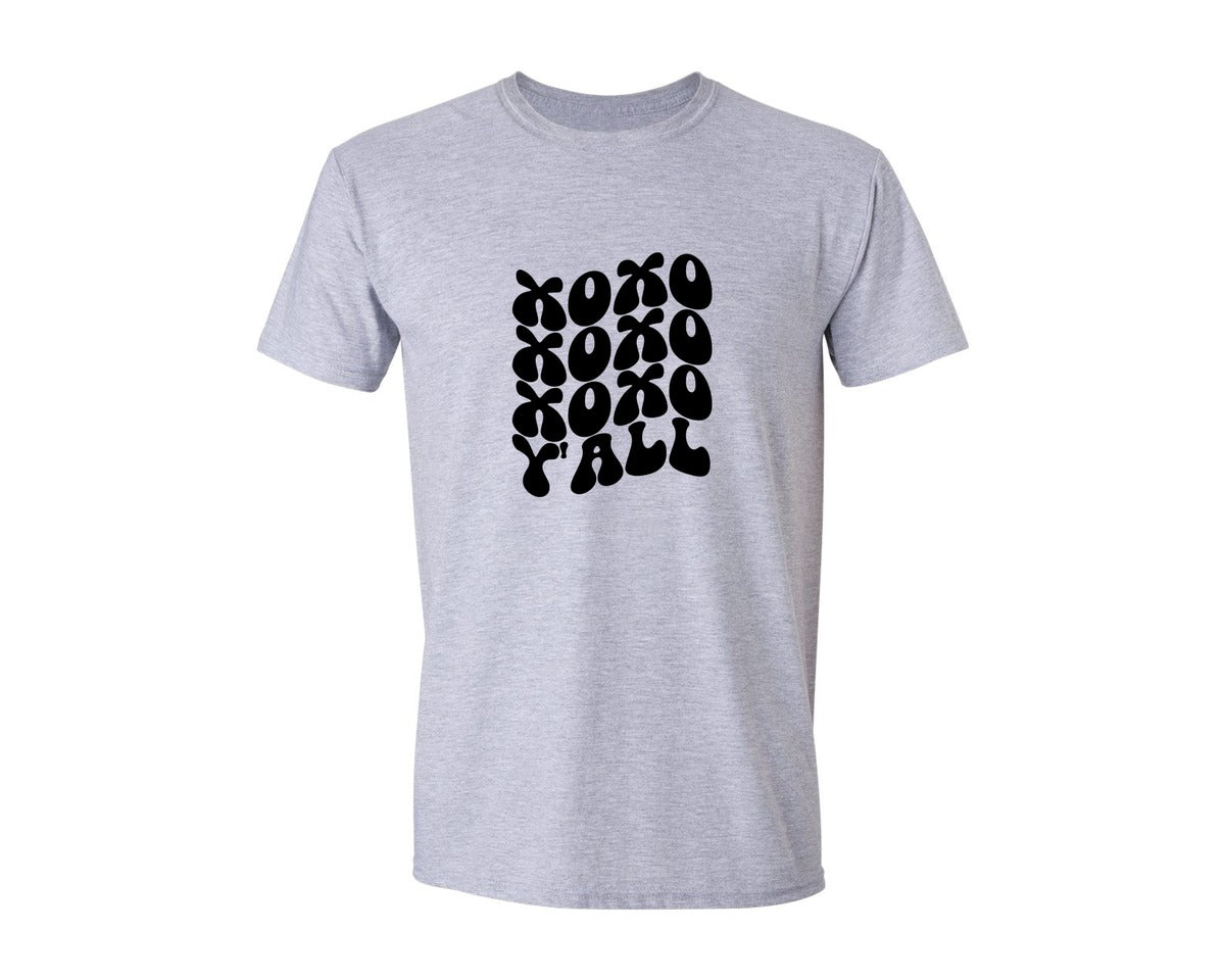brand:Generic|color:Sports Grey / Athletic Heather|Xoxo Yall 77 Graphic T-Shirt