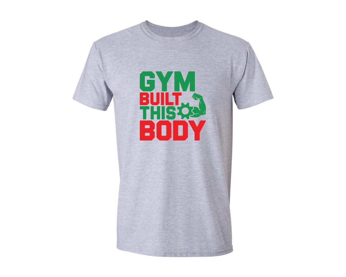 brand:Generic|color:Sports Grey / Athletic Heather|Gym Built This Body Graphic T-Shirt