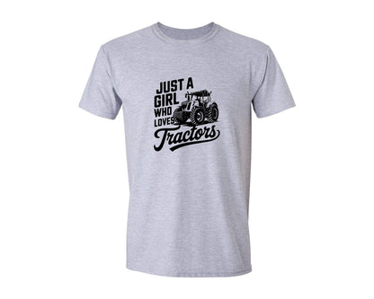 brand:Generic|color:Sports Grey / Athletic Heather|Just A Girl Who Loves Tractors T Shi Graphic T-Shirt
