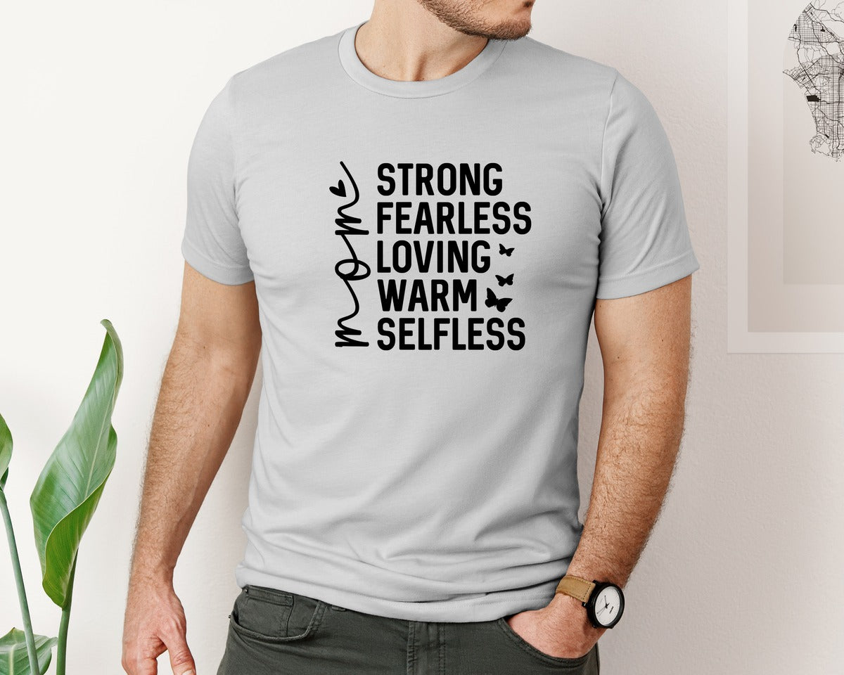 brand:Bella Canvas|color:Sports Grey / Athletic Heather|Strong Fearless Loving Warm Selfless Graphic T-Shirt