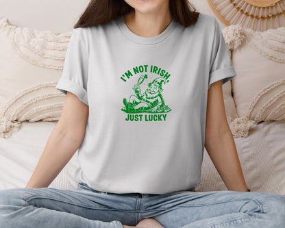 brand:Bella Canvas|color:Sports Grey / Athletic Heather|Im Not Irish Just Lucky Design Graphic T-Shirt