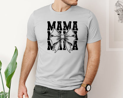 brand:Bella Canvas|color:Sports Grey / Athletic Heather|Mama Mom Mama Coquette Graphic T-Shirt