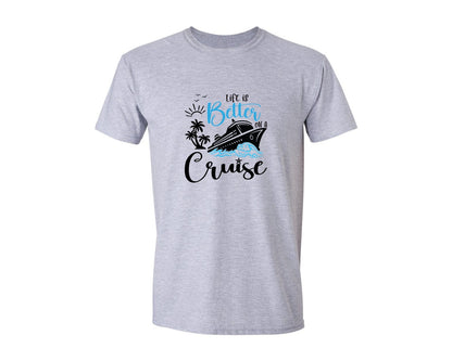 brand:Generic|color:Sports Grey / Athletic Heather|Life Is Better On A Cruise Summer Cruise Graphic T-Shirt