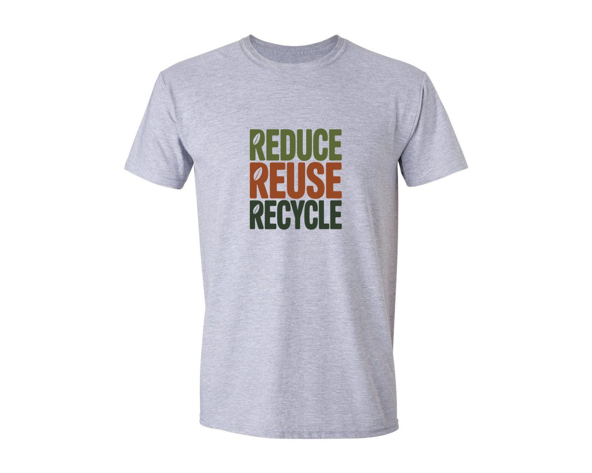 brand:Generic|color:Sports Grey / Athletic Heather|Reduce Refuse Recycle Environmental Graphic T-Shirt