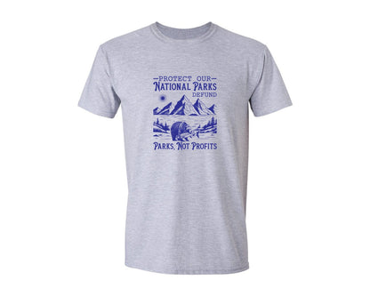 brand:Generic|color:Sports Grey / Athletic Heather|Protect Our National Parks Defund Doge Graphic T-Shirt