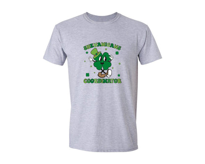 brand:Generic|color:Sports Grey / Athletic Heather|Shenanigans Coordinator Shamrock Graphic T-Shirt