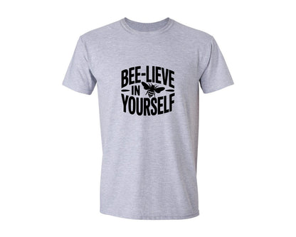 brand:Generic|color:Sports Grey / Athletic Heather|Bee Lieve In Yourself Ai Graphic T-Shirt